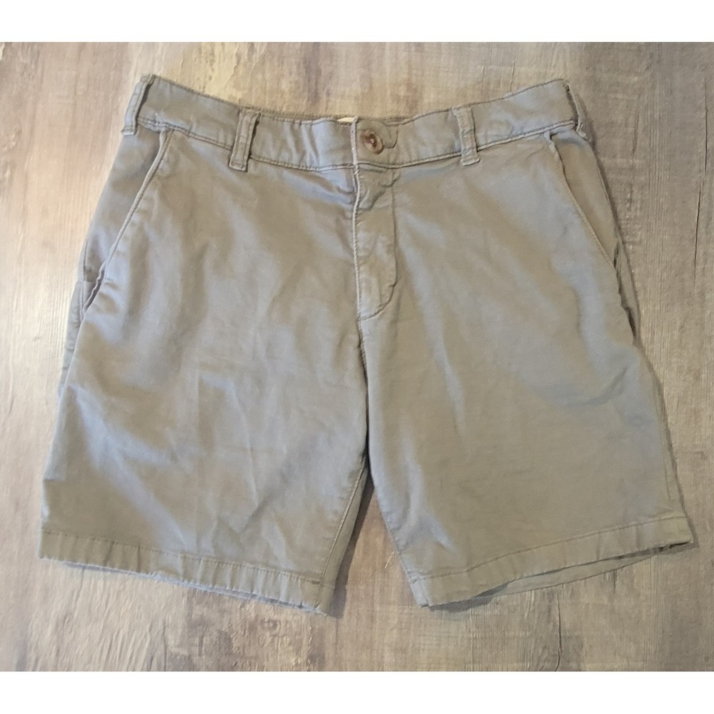 Marine Layer Chino Shorts‎ Mens 30 Green Cotton Twill Flat Front Casual Summer